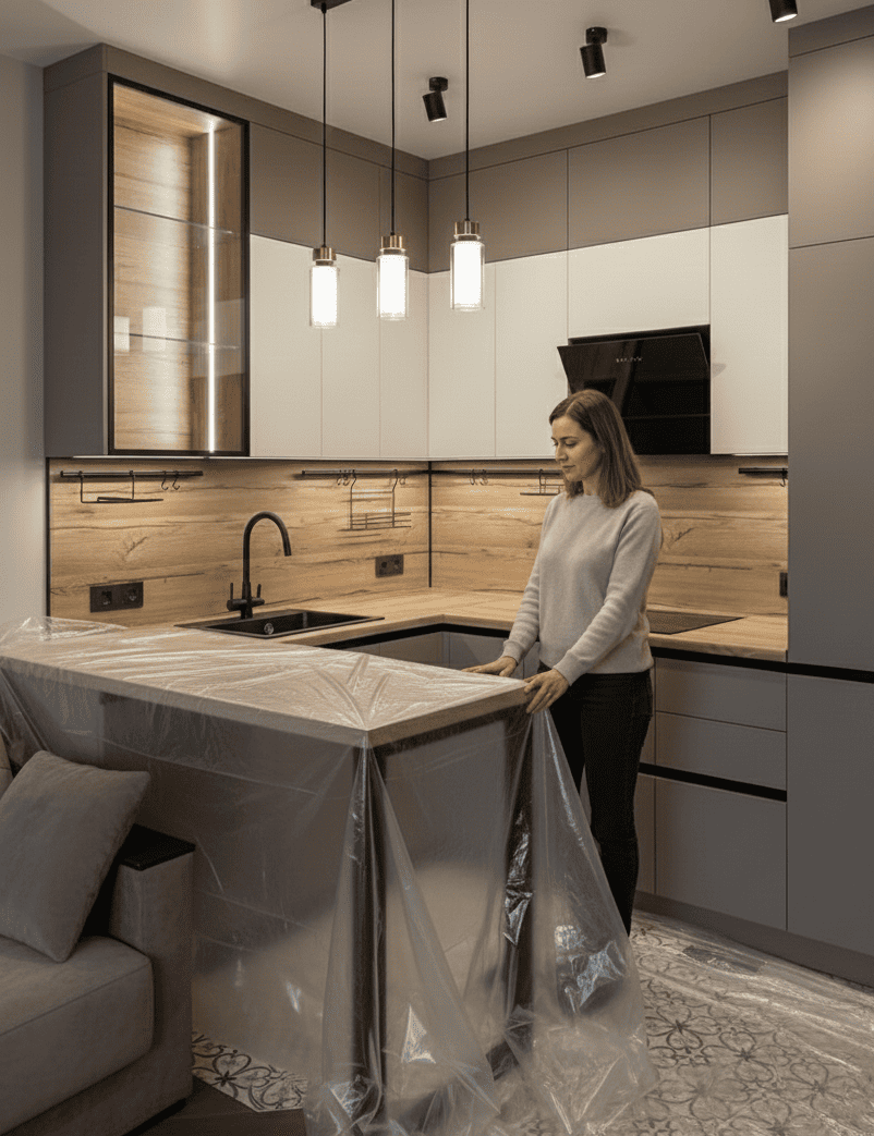 Деревянная барная стойка с полками для вина