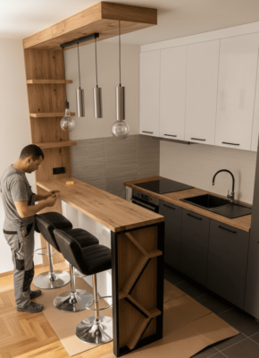 барная стойка из дерева