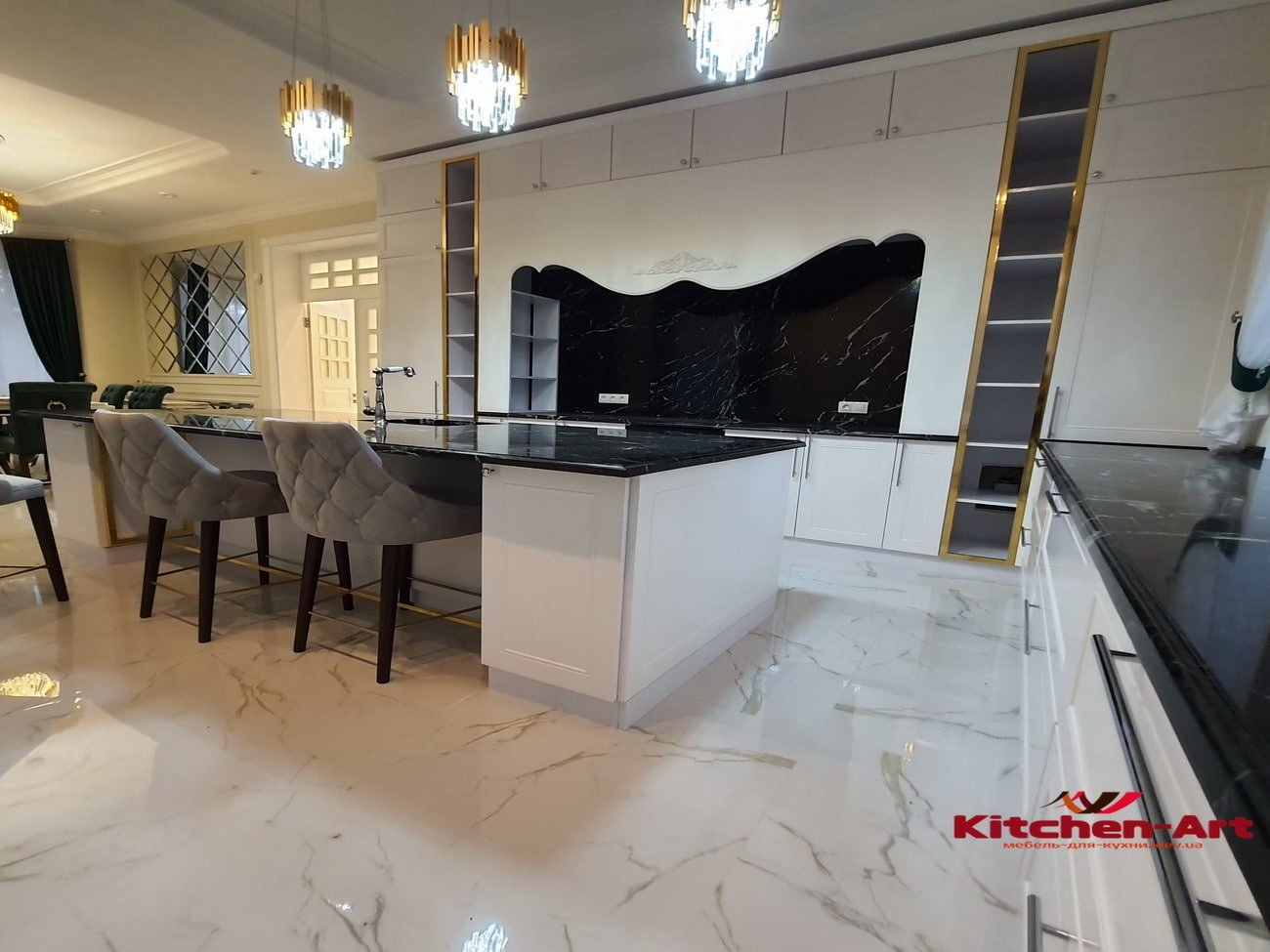 дизайн проект мебели в кухню с фасадами из бука