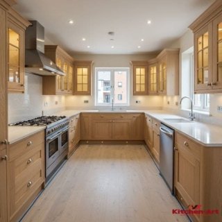 п образная кухня из массива сосны