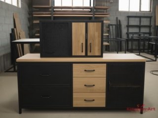 тумбы лофт из металла и дерева