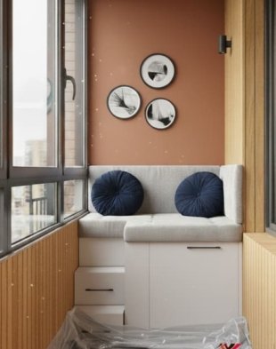 дерев'яний стелаж на лоджію