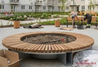 уличная скамья в стиле лофт от производителя