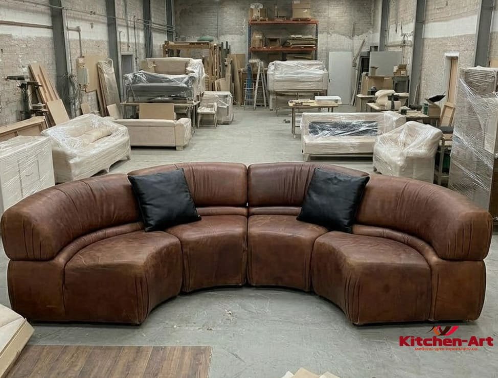 модульний зелений радіусний диван преміум класу