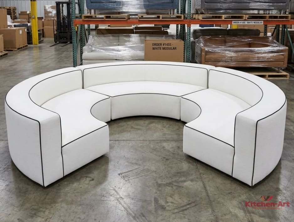 білий модульний круглий диван