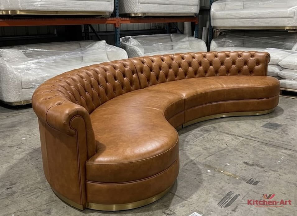 шкіряний класичний круглий диван честер