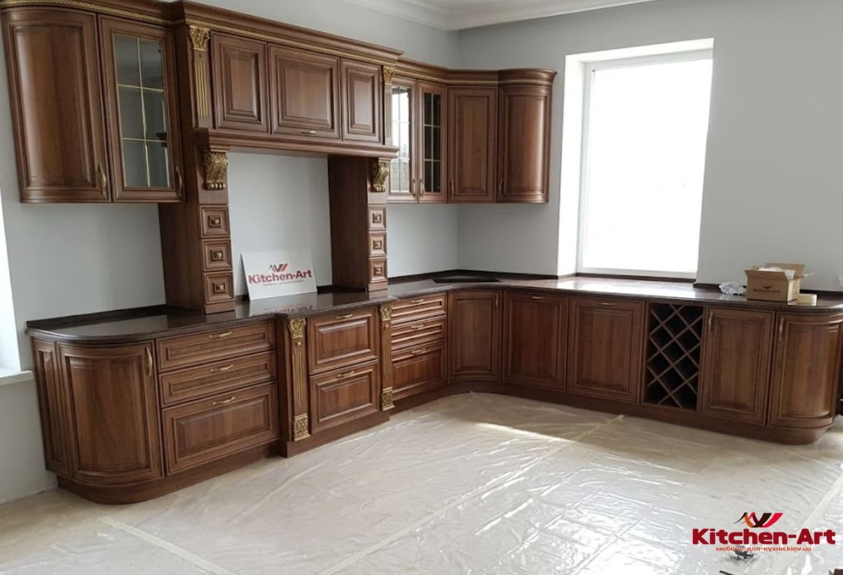 кухни из ольхи на заказ частный дом