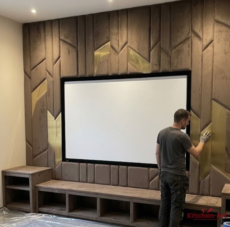 монтаж стінових панелей з тканини