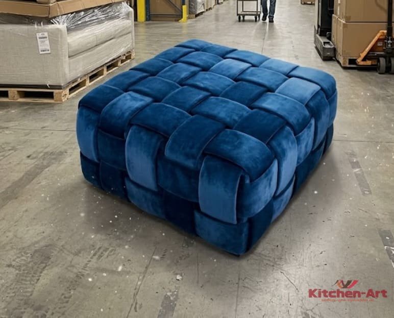 ексклюзивний циліндричний пуф з декоративним кантом