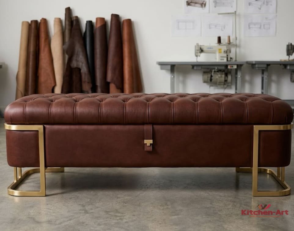 виробництво дизайнерських пуфиків з велюру та замші