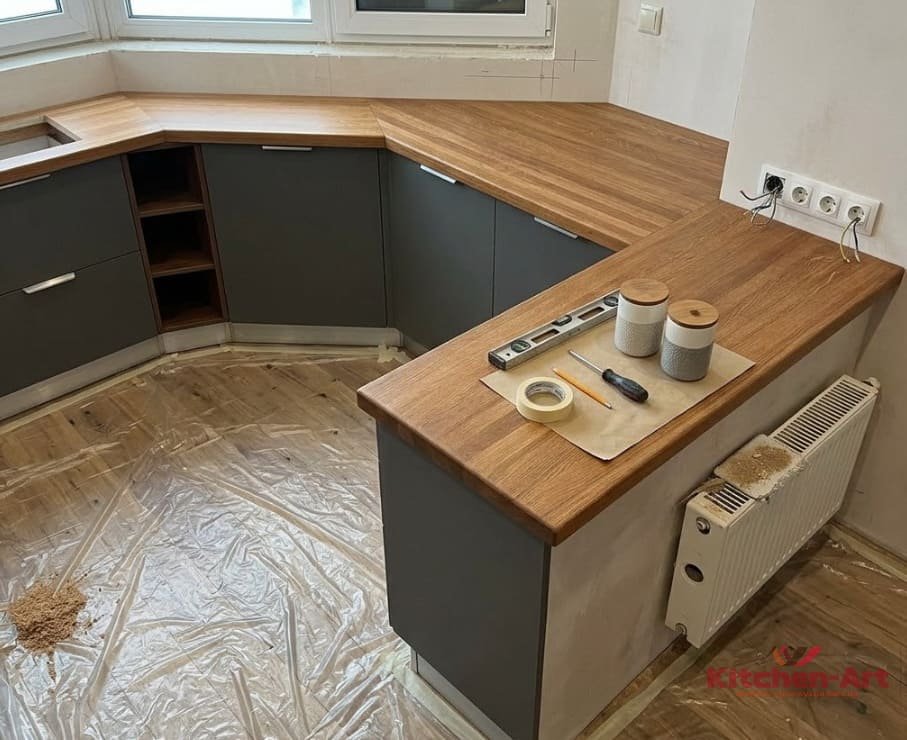 Кухонна стільниця-підвіконня преміум класу з ясеня