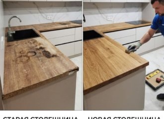 рестоврация столешницы из дуба