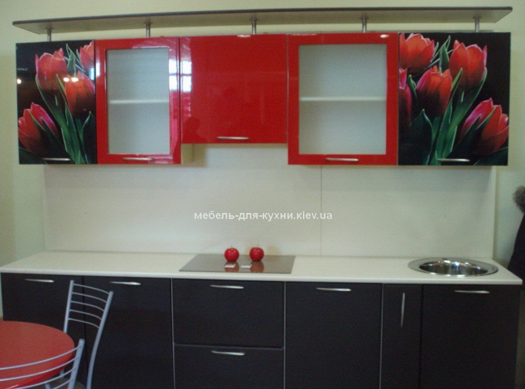 черно красная кухня