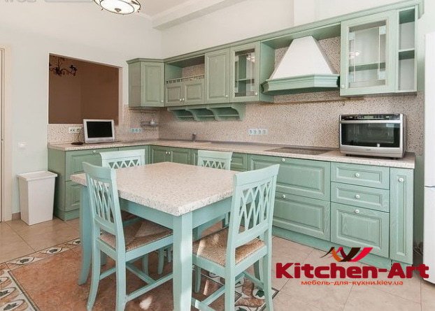дизайнерская прямая кухня на заказ в Киеве