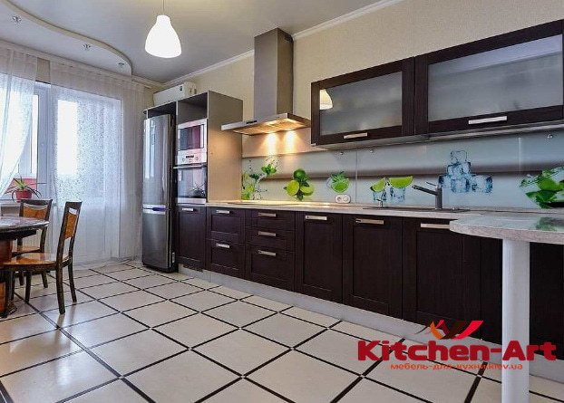 дизайнерская прямая кухня на заказ в Вишневое