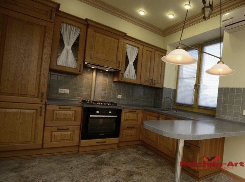 кухня угловая из массива сосны