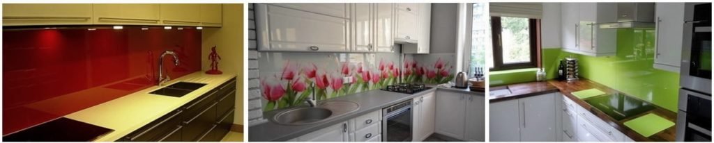 стеклянный фартук на кухню