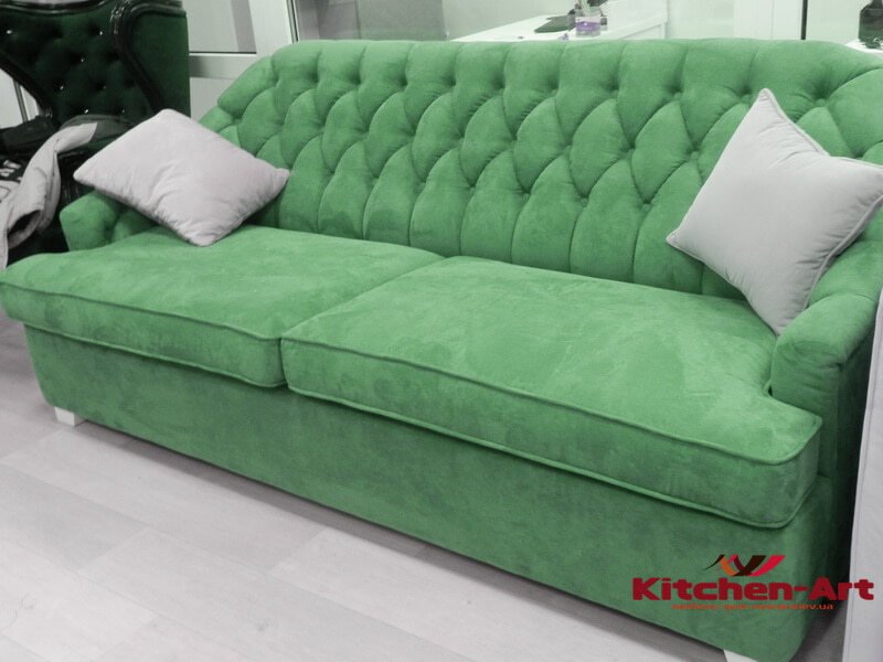 Зеленый диван в кухню на заказ