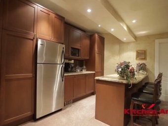 дизайн проект кухни с барной стойкой на заказ в Украине коричневая кухня на заказ