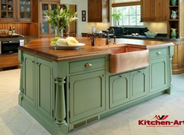 зеленый кухонный остров зеленый кухонный остров