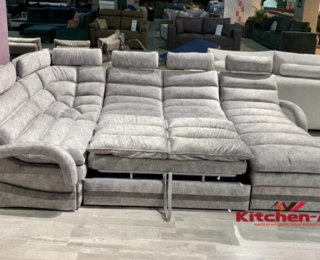 светлый п образный диван на заказ