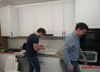 установка прямой кухни