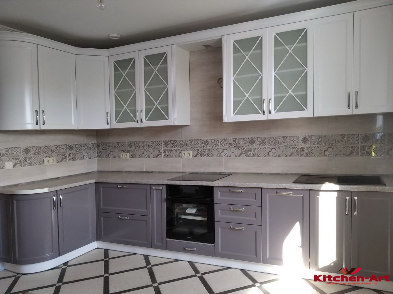 угловая кухня из массива бука