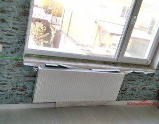установка подоконников из дерева