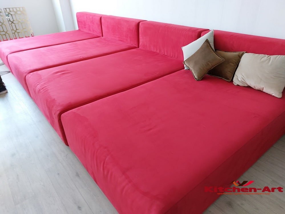 модульная кровать на заказ Красная