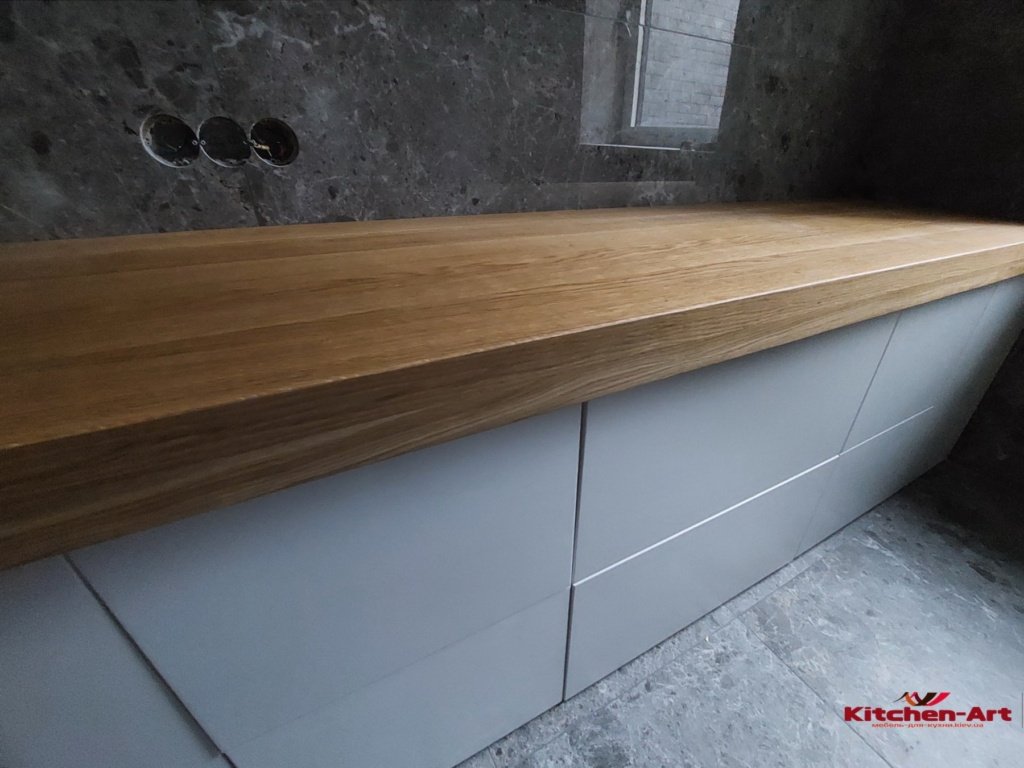 влагостойкая деревянная столешница для ванной