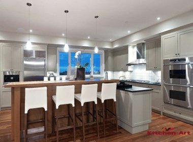 кухонная комбинированная барная стойка кухонная комбинированная барная стойка с деревянной столешницей