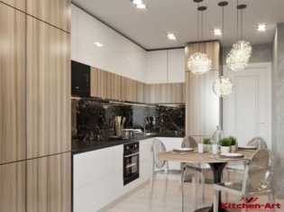 глянцевая вбудована кухня