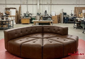 диван из кожи модульный радиусный
