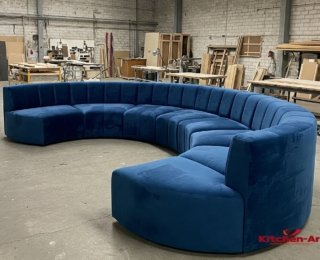 модульной синий классический радиусный диван