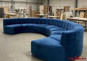 модульной синий классический радиусный диван