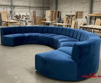 модульной синий классический радиусный диван