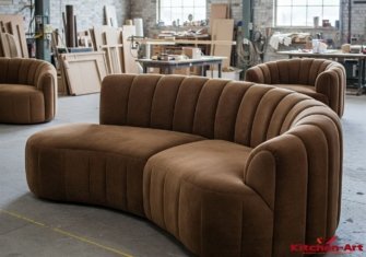 модульный диван из двух радиусных модулей