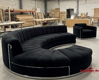 черный круглый диван на заказ