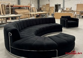 черный круглый диван на заказ