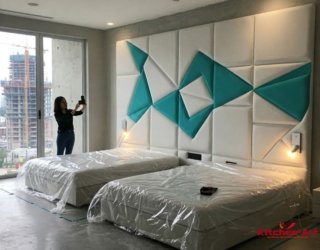 Мягкие стеновые панели на заказ с пуговицами