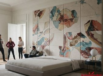 Мягкие панели для кровати и рисунком