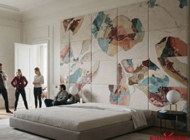 Мягкие панели для кровати и рисунком в спальню Мягкие панели для кровати и рисунком