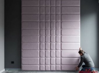 в спальне мягких стеновых панелей