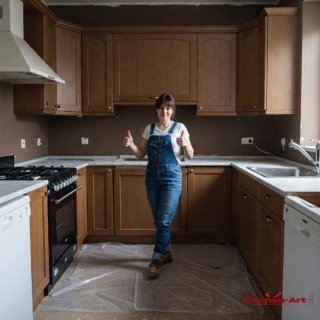 деревянная п-образная кухня на заказ