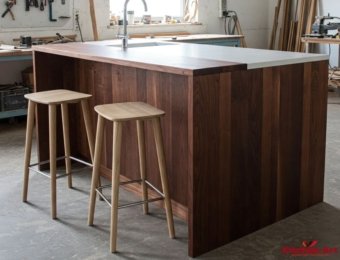 островная кухня шпонированная