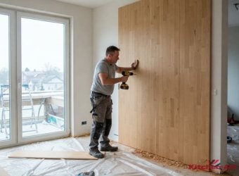 деревянные и мягкие панели из дерева в спальню