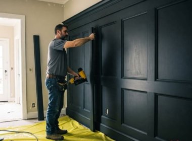 анели МДФ под дерево синие фанерные панели на стену