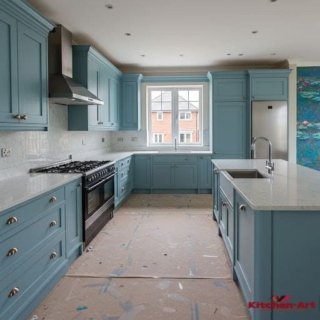 современная с-образная кухня фото