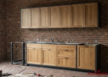 дизайн кухни лофт из дуба