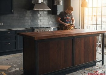 кухня из дерева и металла лофт изготовить